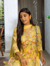 Yellow & Pink Ethnic Printed Kurta Trousers With Dupatta-MLWSHKS4277YLW